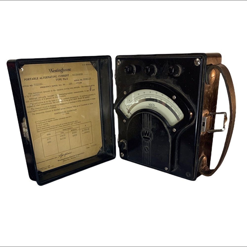 VINTAGE 1950s Westinghouse Portable Alternating Current Voltmeter Type PA-5